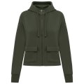 Dames Hoodie Full Zip Native Spirit Ecologisch NS409 Organic Khaki